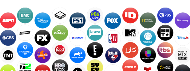Channel logos such as AMC, CNN, Disney XD and more.